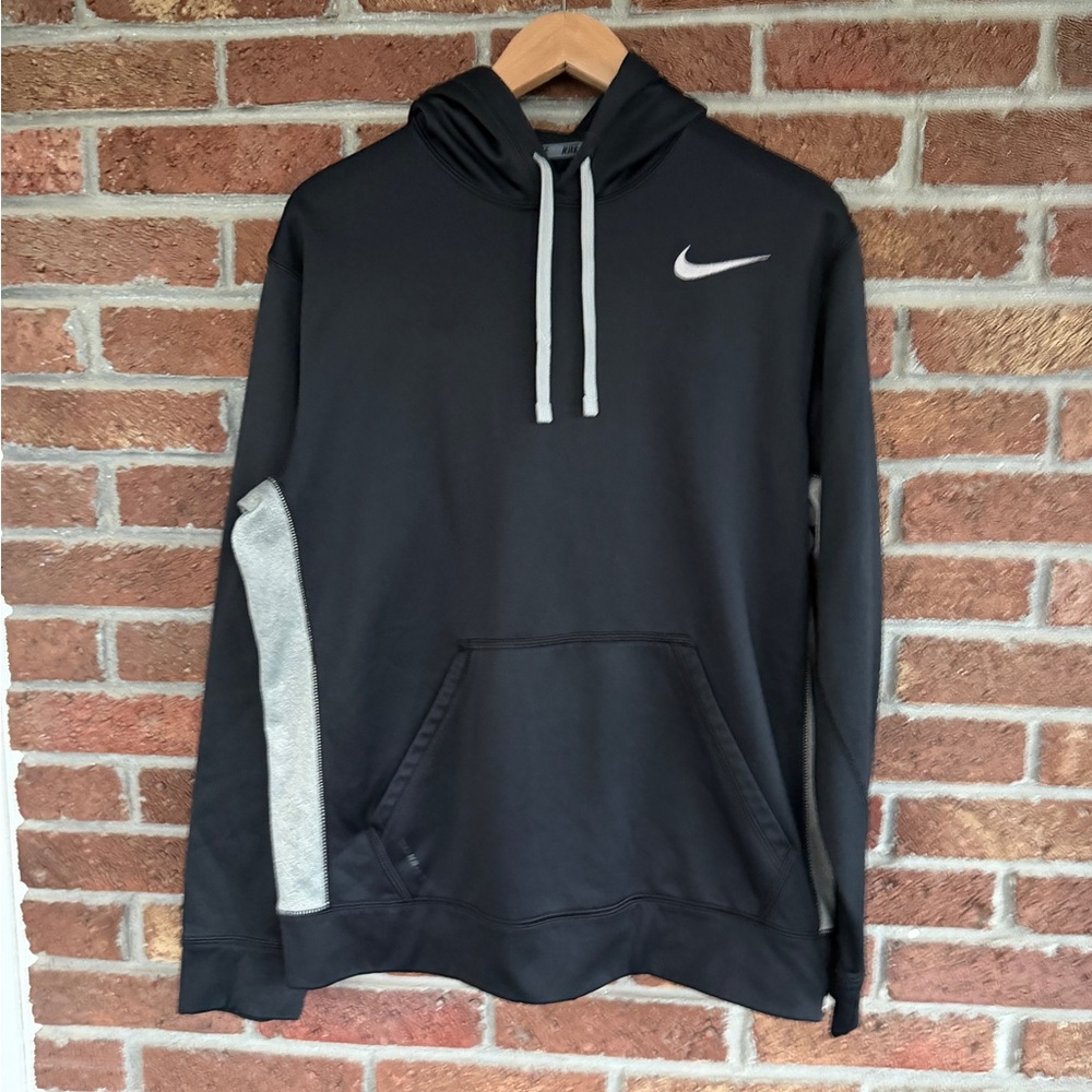 Black Nike Hoodie with White Swoosh. Mens Medium